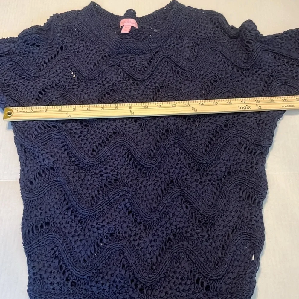 Lilly Pulitzer Navy Larissa Crochet Knit Sweater Size XS/S - Picture 8 of 12